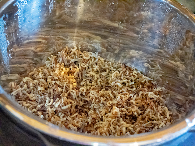 Hand picked parched wild rice